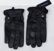 Van Heusen Black Leather Gloves Men's NWT
