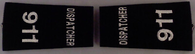 911 Dispatcher Silver on BLACK Epaulet Shoulder Boards USA MADE