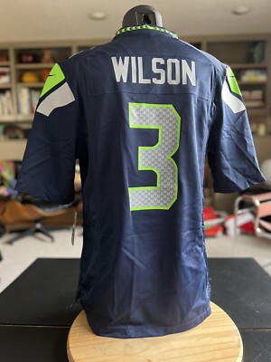 Seattle Seahawks Russel Wilson Nike Football Jersey Mens Blue Size