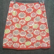 Boden Skirt Women 10R Coral Floral Cotton A Line Casual Everyday Colorful Preppy