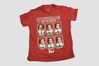 Elf Movie Youth Boys Christmas Got Me Feelin' Buddy Hobbs Shirt New XS