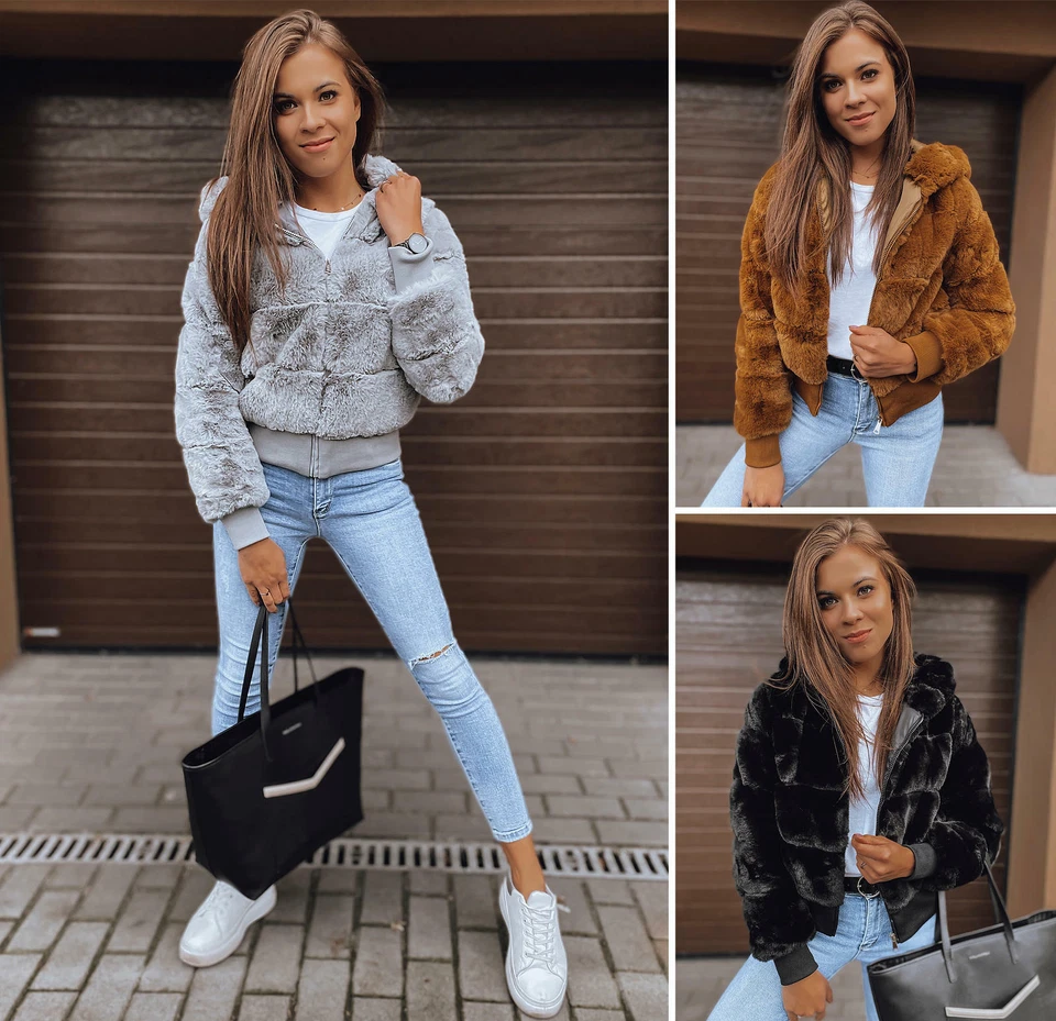 DSTREET Teddyjacke Kunstfell Übergangsjacke Winter Pelzimitat Kapuze Damen S-2XL - Bild 1 von 1