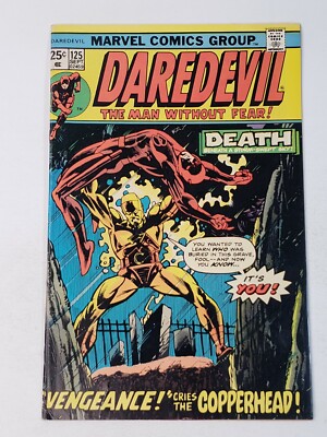 Daredevil 125 Marvel Comics Death of Copperhead Bronze Age 1975 midgrade copy
