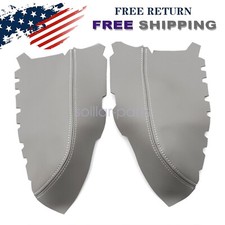 2PCS Front Door Panels Armrest Cover Fits For Honda Pilot 2009-2013 Gray Leather