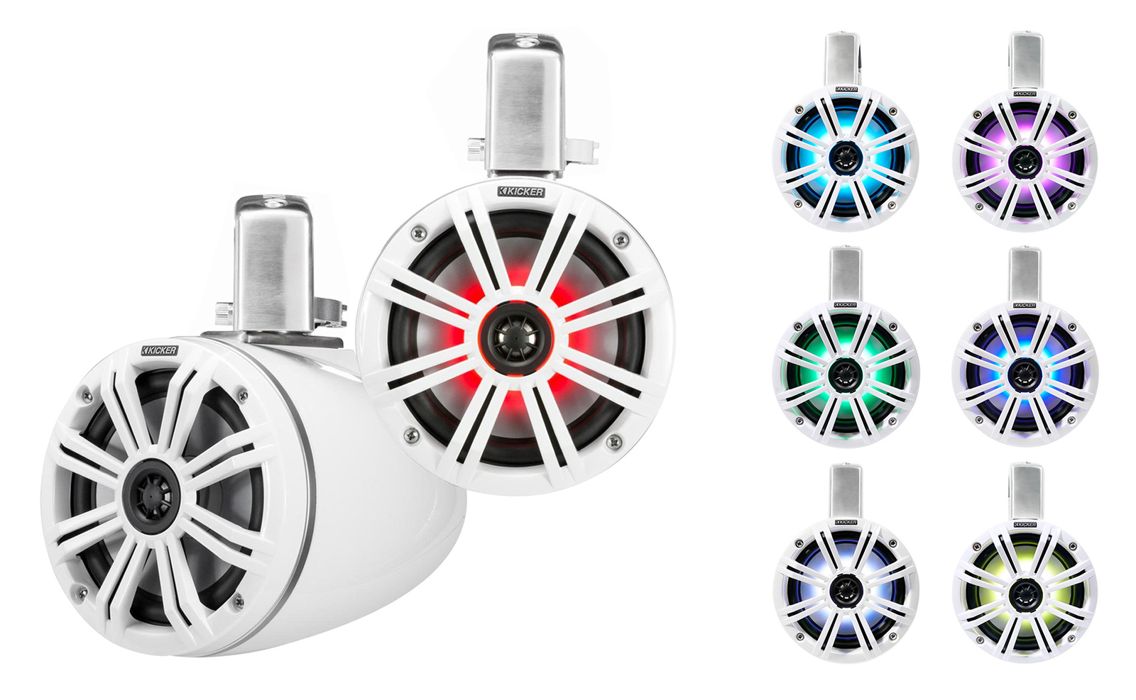 4 Башенных динамика KICKER 45KMTC65W мощностью 65 780 Вт со светодиодами для Polaris RZRATVUTV тележки