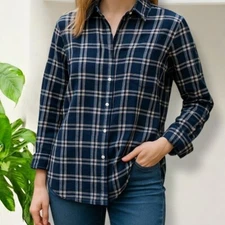 GRAYSON | Anthropologie The Hero Blue Plaid Button Down Shirt Size 02 / US 4-6