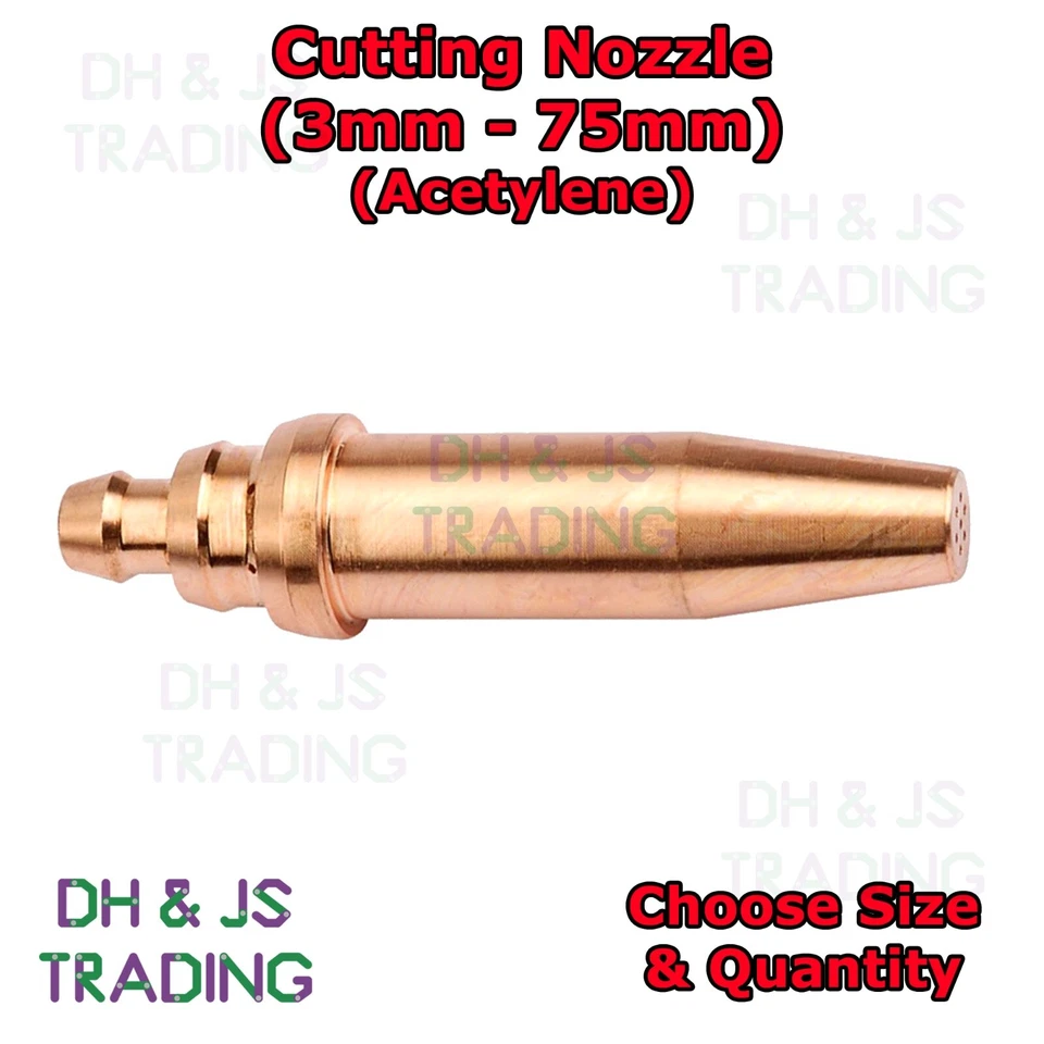 DH & JS ANM Oxy Acetylene Gas Cutting Nozzle Tip Standard Oxygen (3mm - 75mm Available)