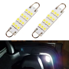 2 x White 44mm Rigid Loop 561 562 LED Interior Map Dome Door Trunk Light Bulbs
