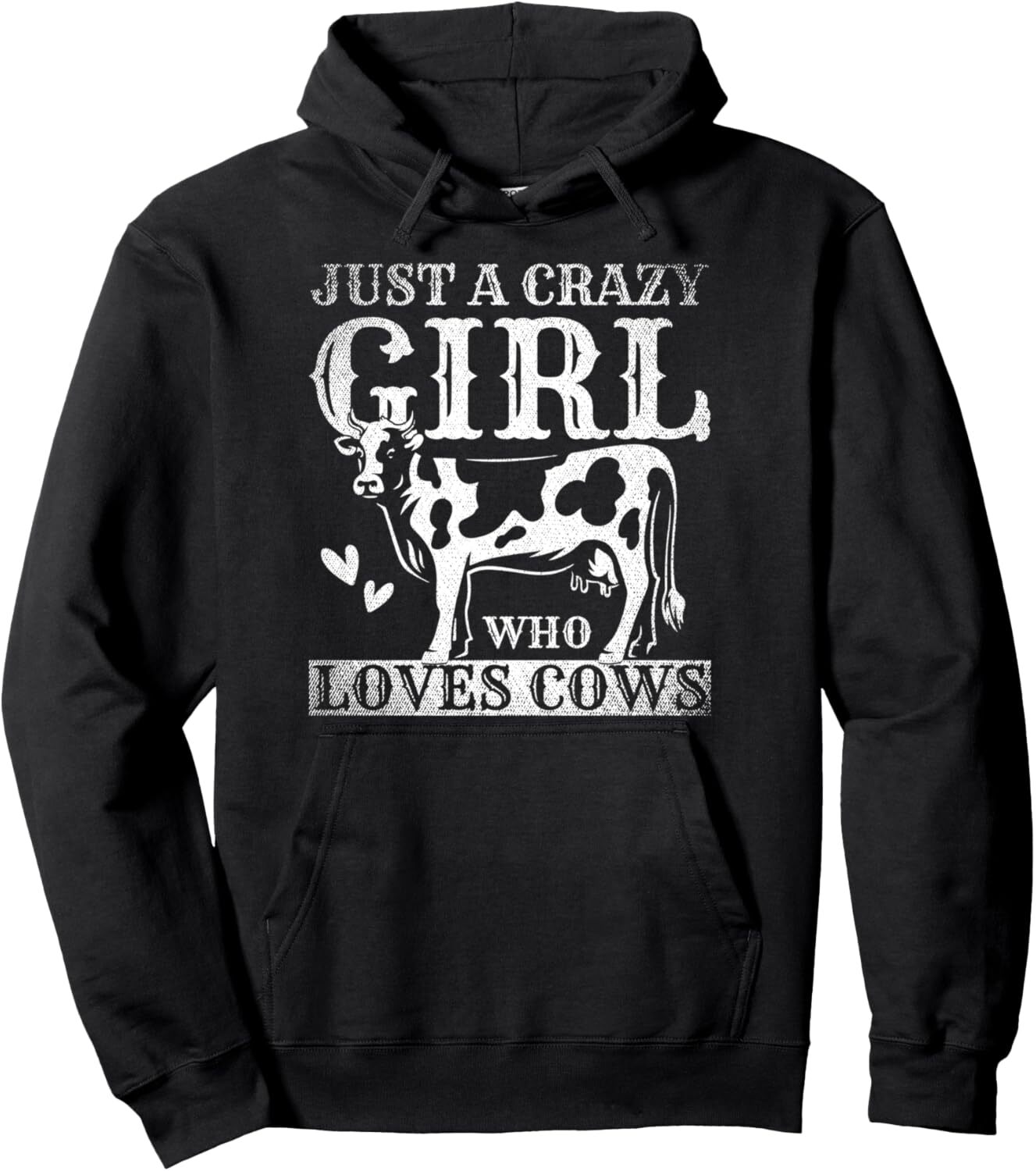 Crazy Cow Lover Women's Farm Animal Pullover Hoodie