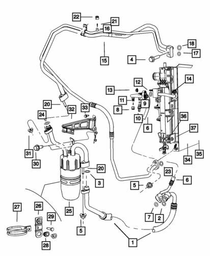 Línea de succión de aire acondicionado para Dodge Avenger 2008-2014 (N/P 68105968AB)
