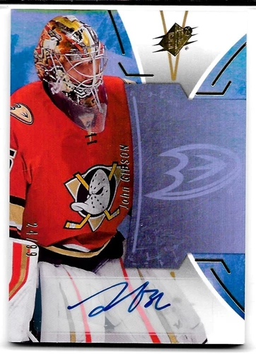 JOHN GIBSON 2016-17 UD SPX GOLD SSP AUTO # 24/99/2013 USA WJC GOLD/ANAHEIM DUCKS