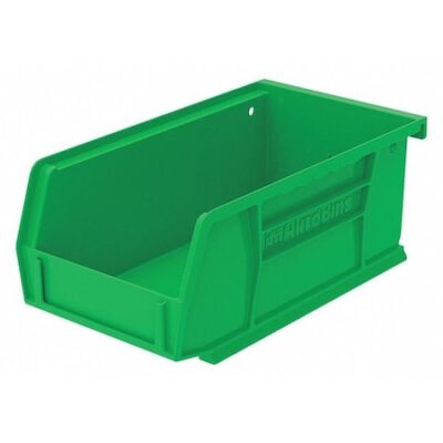 Akro-Mils 30220Green Hang & Stack Storage Bin, Plastic, Green, 3 In H, 4 1/8 In