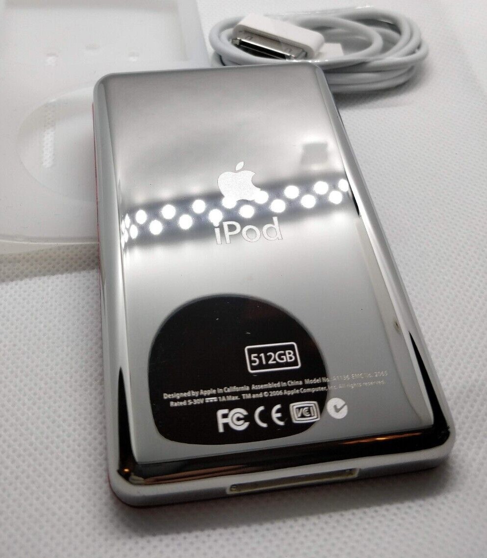Apple iPod Classic - 6th/7th gen, red+white (3000mah battery, full