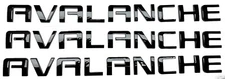 3PC BLACK AVALANCHE REPLACEMENT FOR CHEVY DOOR TRUNK TAILGATE EMBLEM DECAL BADGE