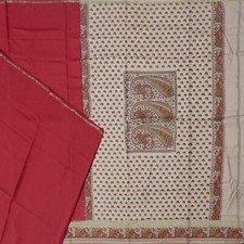 Vintage Red Sarees 100 Pure Silk Printed Zari Border Sari 6YD Craft Fabric