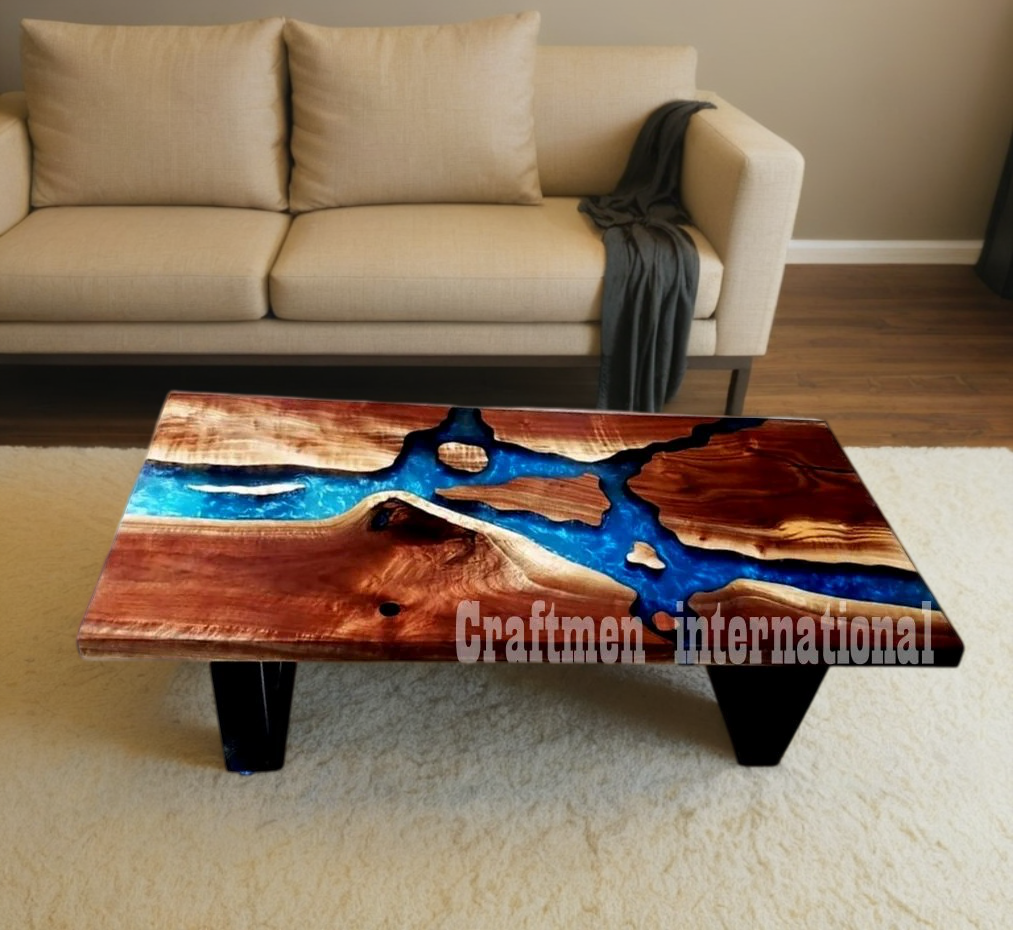 Blue River Epoxy table, Home decor Furniture, Stunning table top Dining table