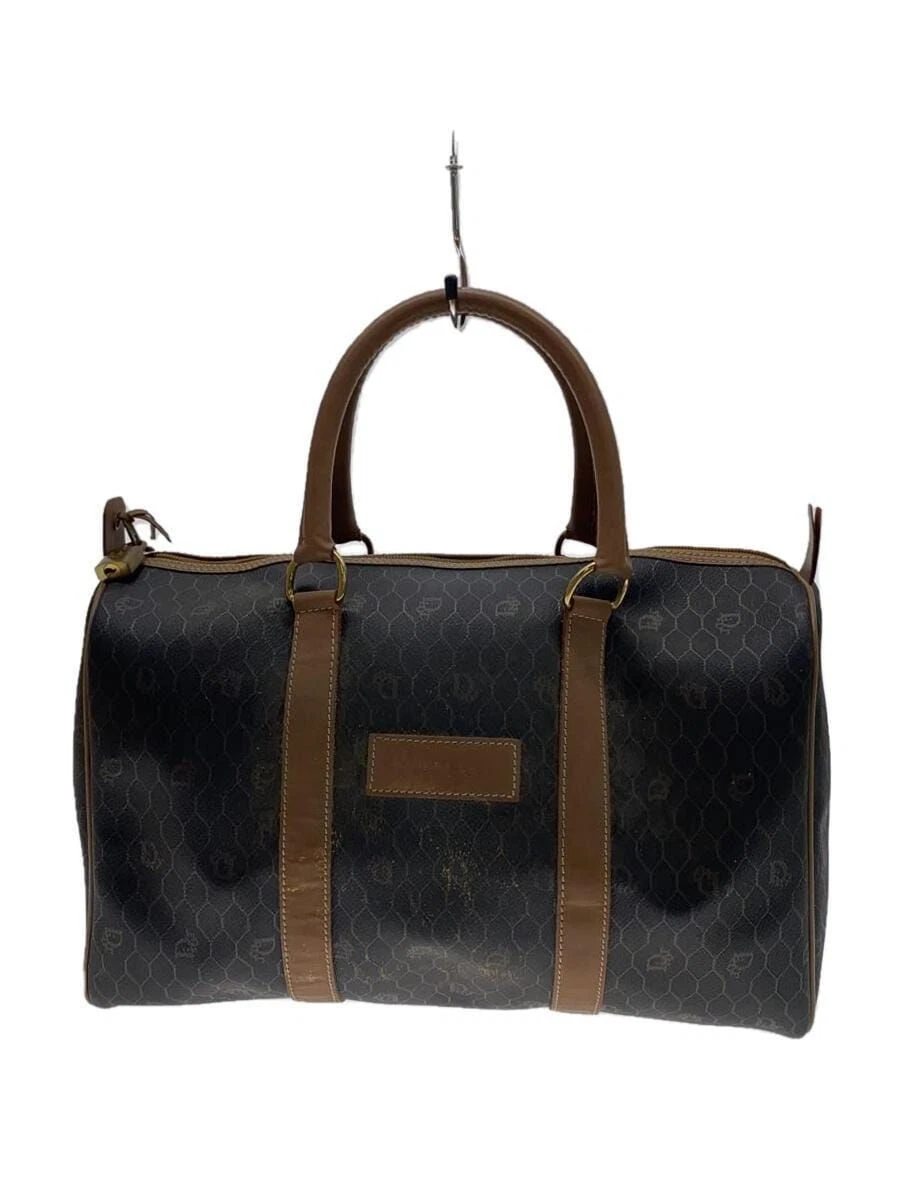 Sac à main Christian Dior Boston motif nid d'abeille PVC marron occasion