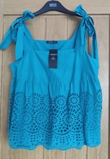 M&S Pure Cotton Broderie Pinafore Shell Top UK 8 - New tag missing!