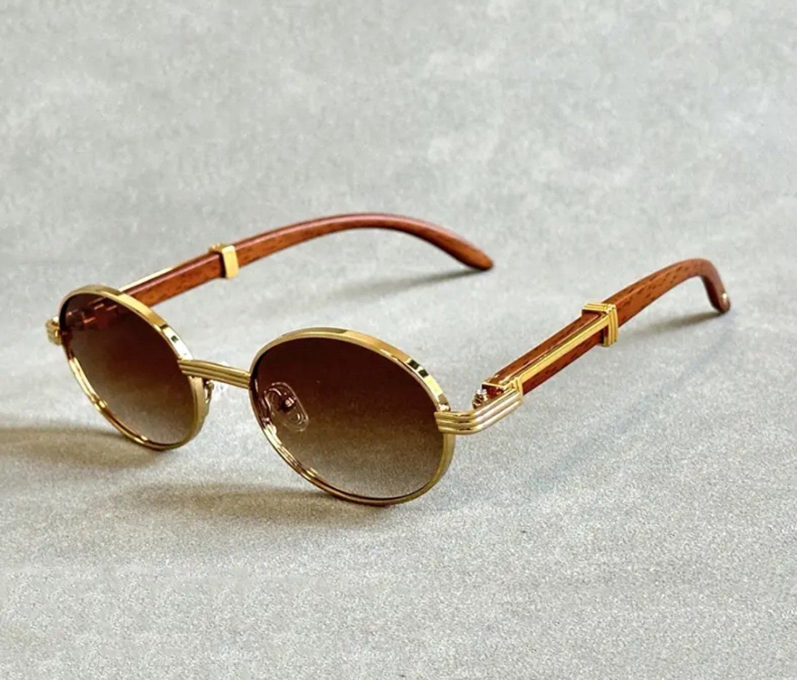 Oval Sunglasses Women 2024 Trendy Designer Wooden Sunglasses Men Luxury Fashion