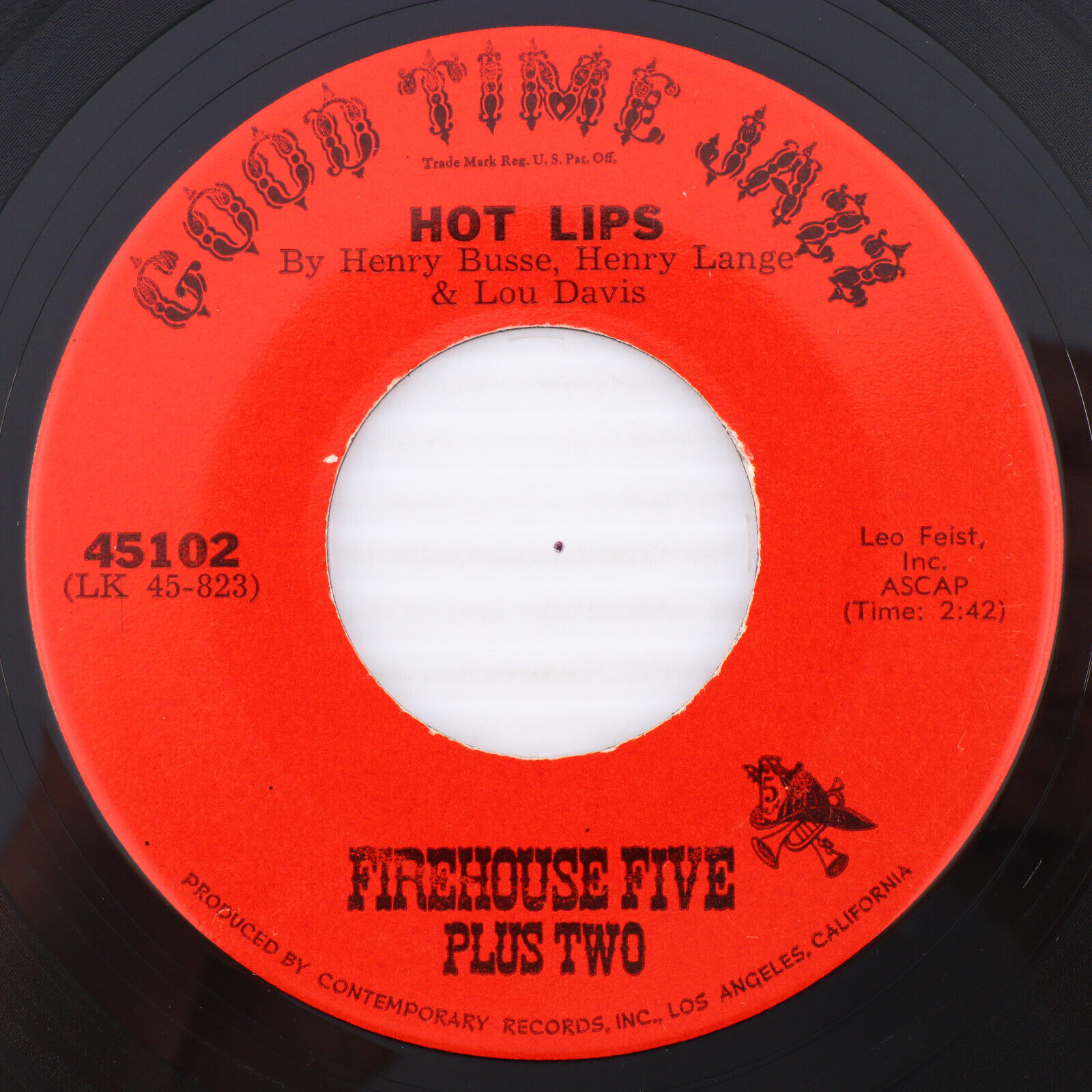 Firehouse Five Plus Two – Hot Lips / Flamin' Mamie - 7" Vinyl 45rpm Record 45102
