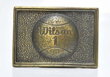 VINTAGE RETRO WILSON 1 TENNIS BALL BRASS BELT BUCKLE