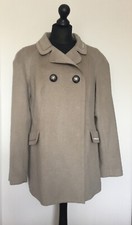 Elisa Cavaletti Sz/m Beatiful Light Taupe Pea Coat Jacket With Back Detailing
