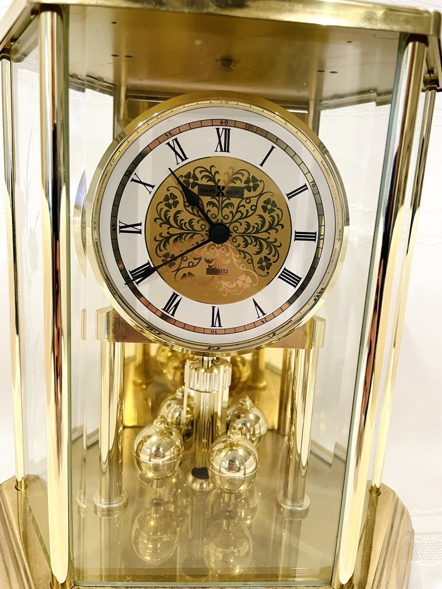 Howard Miller Hexagon 50th Anniversary Etched Flowers Quartz Clock