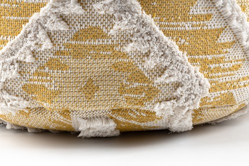Moderner schöner POUFFE ""ZYLINDER"" zum Sitzen 50x50x50cm gelb creme BOHO - Bild 11 von 11