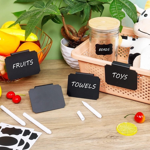 16 Pcs Basket Labels Chalkboard Stickers Clip On for Storage Bins Removable Eras - Picture 3 of 12