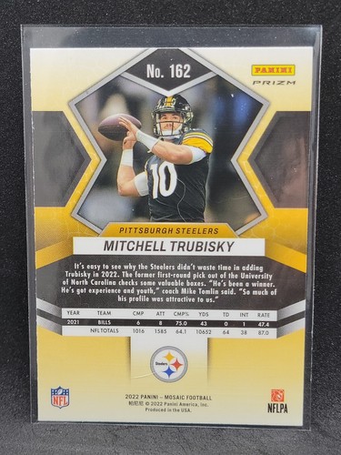 2022 Panini Pittsburgh Steelers Mitchell Trubisky #162 Orange Reactive - Picture 2 of 2