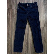 Crewcuts Boys' Stretch Corduroy Pant in Navy Straight Leg Snap Closure size 7