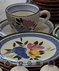 Stangl Pottery Fruit and Flowers Cups and Saucers 7oz Set of 6