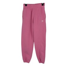 Adidas trefoil sweatpants joggers pink women s size small fleece lining casual