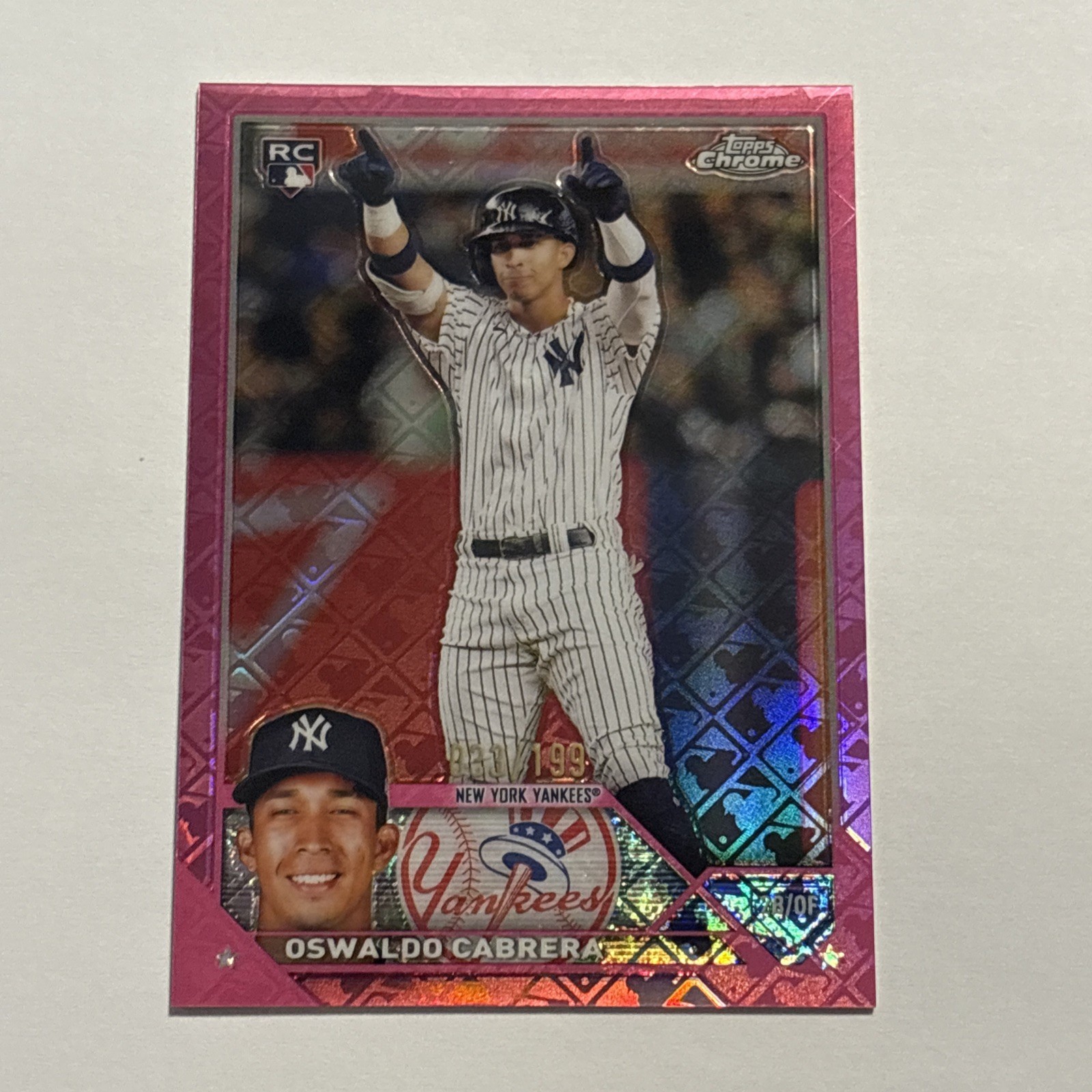 Oswaldo Cabrera 2023 Topps Chrome Logofractor Pink Refractor Rookie /199