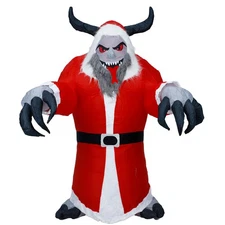 7Ft Krampus Santa Inflatable LED Lighted Blow Up Christmas Yard Decor Outdoor