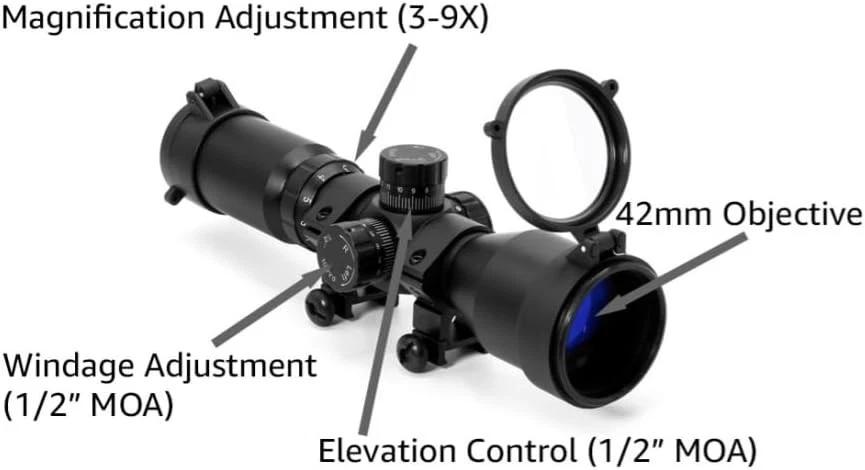 Escopo Osprey Global CP3-9X42 compacto 3-9X 42mm com ponto MIL iluminado ou IRF - Imagem 4 de 4