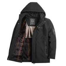Men's Winter Fleece Parka high quality Thickened Graphene Warm Windproof Hooded