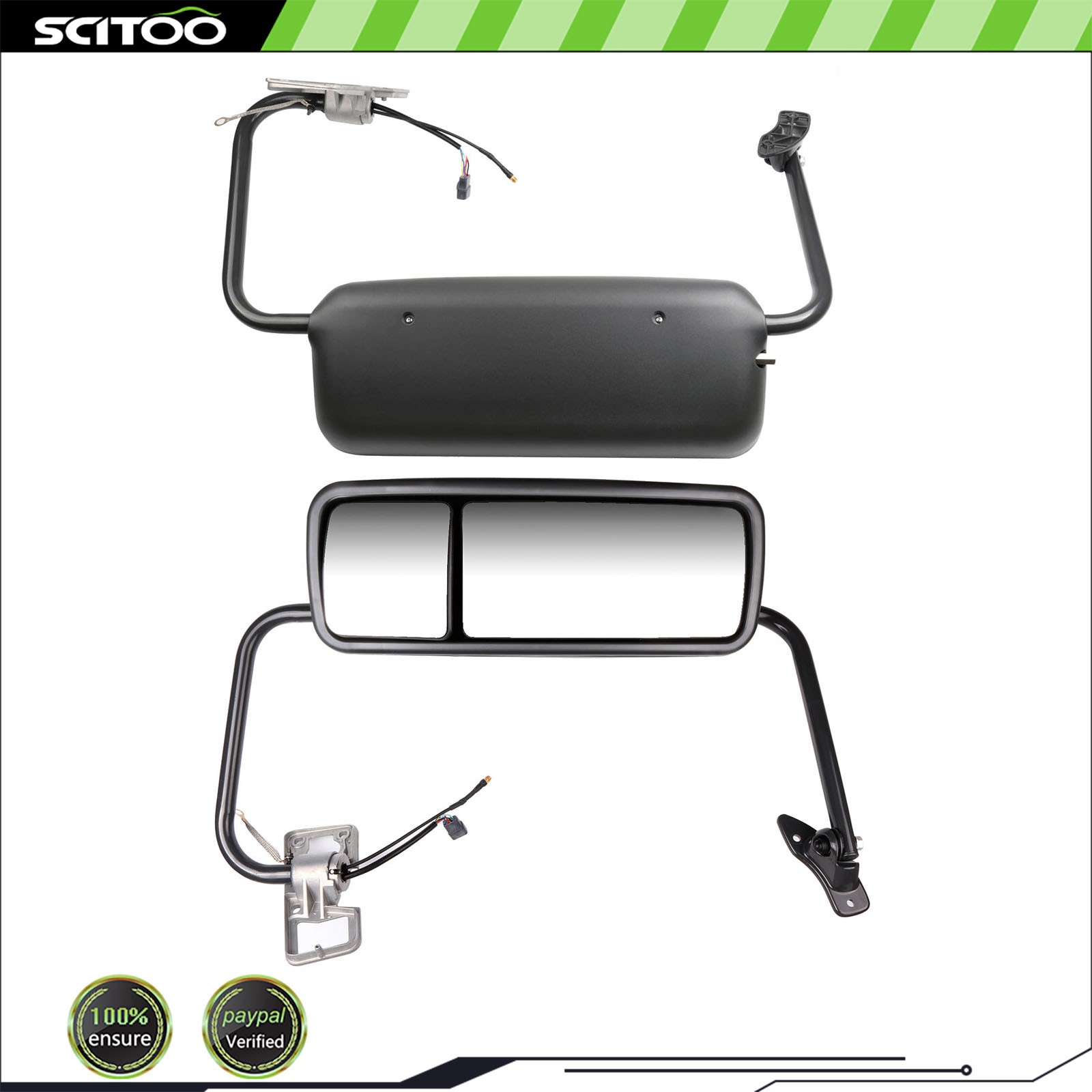 LH+RH Pair Side Primed Truck Mirrors For 2004-18 Freightliner Century/Columbia