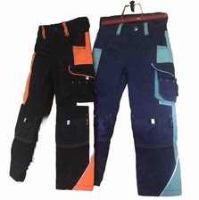 Kinder Arbeitshose, Top Craft,  Größe: 110/116, Blau/Türkies oder Schwarz/Orange