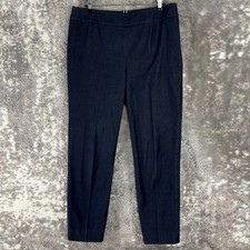 Talbots Size 8 Chatham Ankle Pants Navy Button Zip Straight Leg Casual Stretch