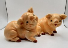 Vintage Happy Pigs - Set of 2 Pig Porcelain Figurines PRE OWNED