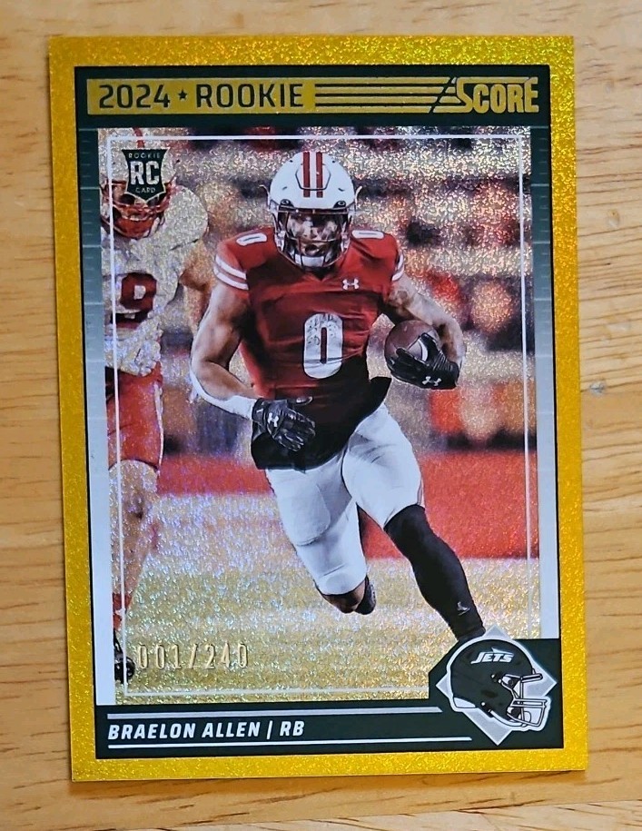 Braelon Allen Gold Dots #1/240 Rookie RC 2024 Score #390 BOOKEND!