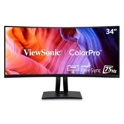 Viewsonic VP3456A 34IN COLORPRO 21:9 CURVED UWQHD MONITOR WITH 75HZ FREESYNC 100