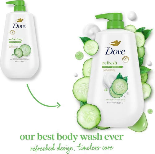 Dove go fresh Body Wash, Cucumber and Green Tea Pump 34 Ounce by Dove - Picture 4 of 12