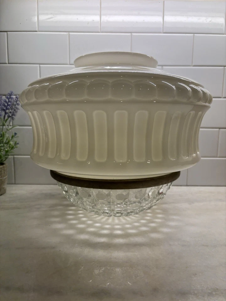 Lâmpada de teto/globo DECO~VIDRO DE LEITE vintage para pendurar/montagem embutida - Imagem 3 de 4