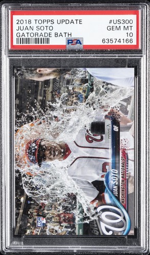 2018 TOPPS UPDATE SSP #US300 JUAN SOTO ROOKIE RC PSA 10