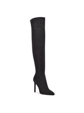 NINE WEST Womens Black Stretch Tacy Pointed Toe Stiletto Zip-Up Boots 7 M