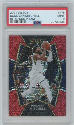Panini 2021-22 Select Donovan Mitchell #178 Premier Level Red Disco Prizm #/49