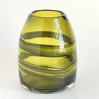 Murano Art Glass Sasso Vase Green swirl 1962 Vintage Mid Century Modern 7”