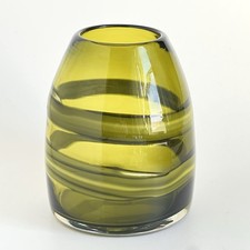 Murano Art Glass Sasso Vase Green swirl 1962 Vintage Mid Century Modern 7  